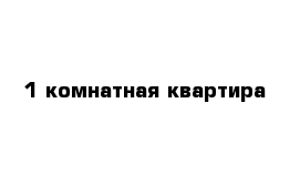 1 комнатная квартира